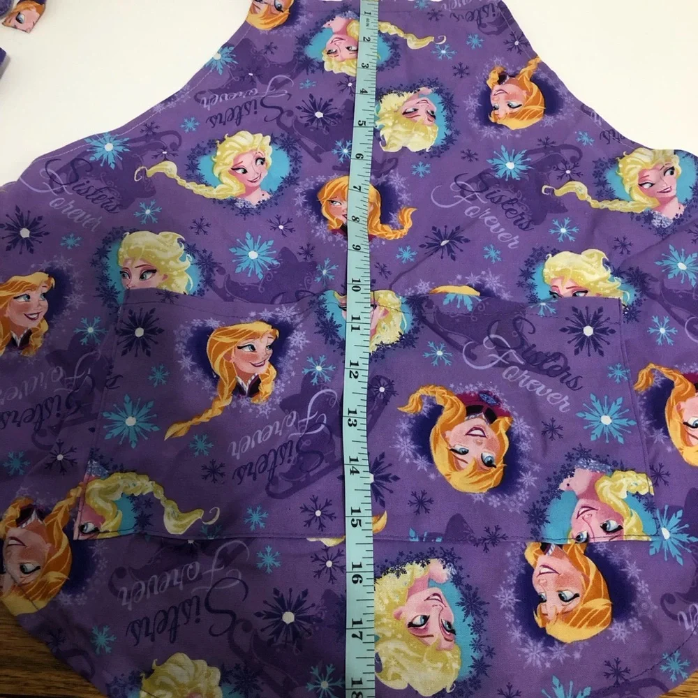 Handmade frozen Anna Elsa apron &‎ Pink Kids' Apron & hat Set cooking baking fun